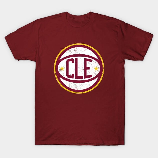 Cleveland Retro Ball - Wine T-Shirt by KFig21